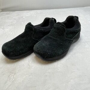 LL Bean Shoes Womens Size 7.5 Wide Black Suede Primaloft 100G Slip On Comfort
